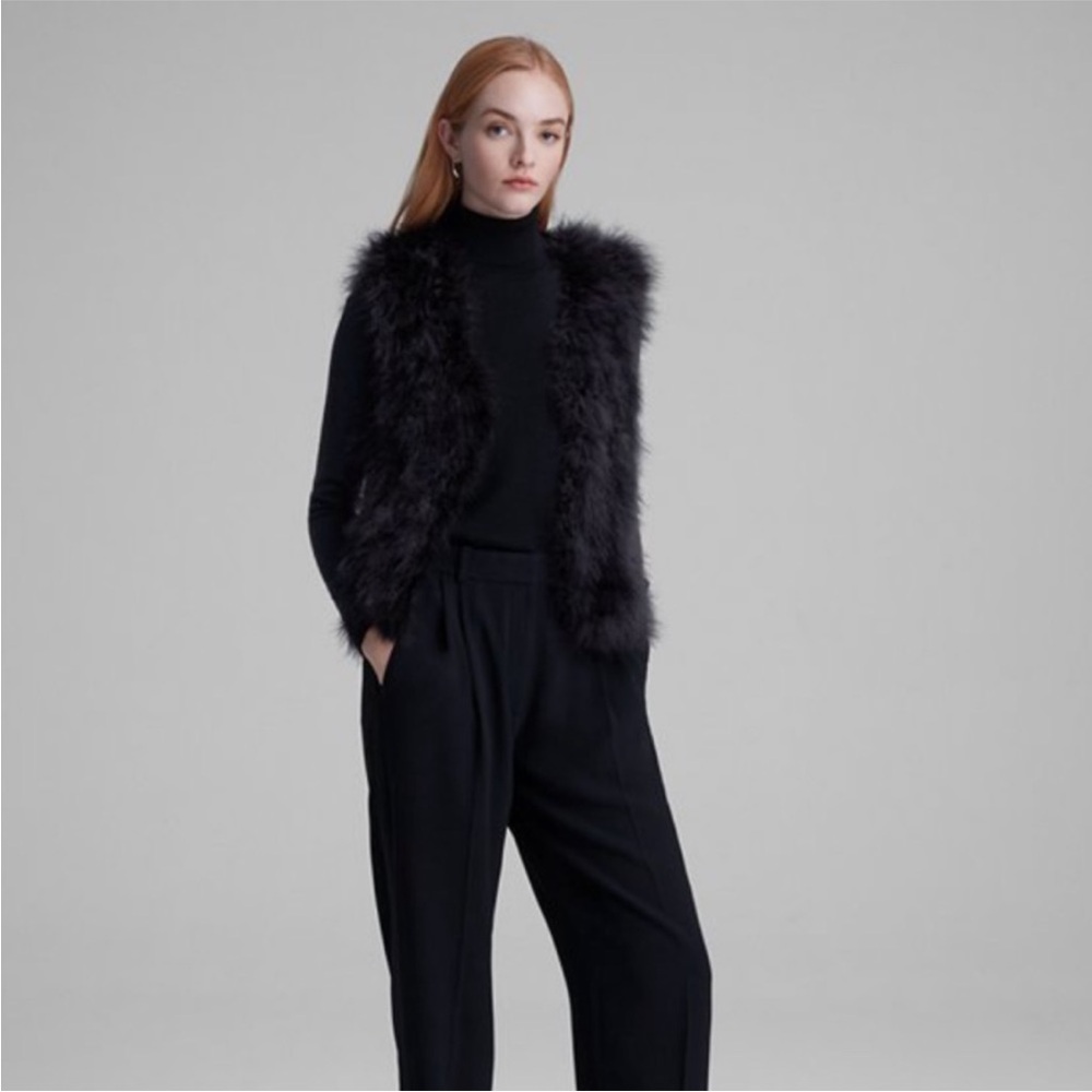 NWT Club Monaco Black Feathers Vest Size XS